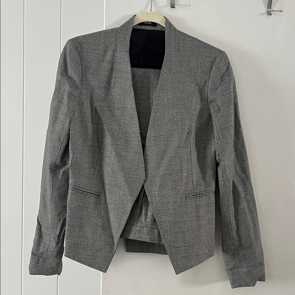 Theory charcoal collarless Blazer & pant